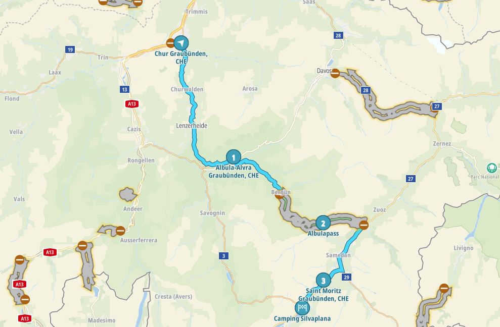 Cruizador Map Grisons Graubünden OstSchweiz Switzerland Suisse orientale eastern